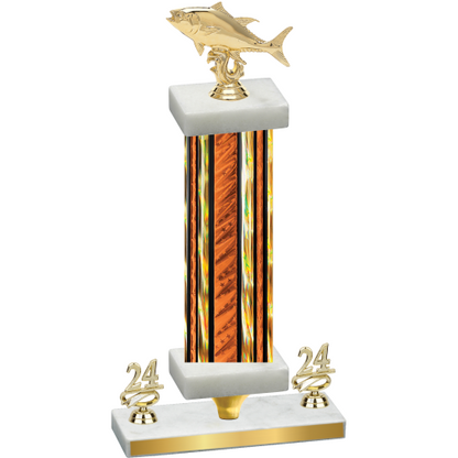 Premium Single Orange Glacier Year Fishing Trophy