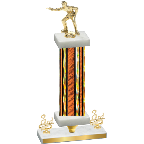 Premium Single Orange Glacier Third Place Shooter Trophy