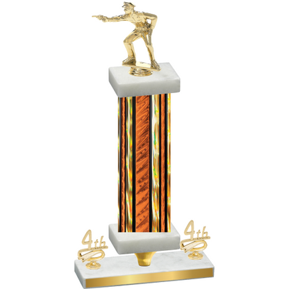 Premium Single Orange Glacier Fourth Place Shooter Trophy