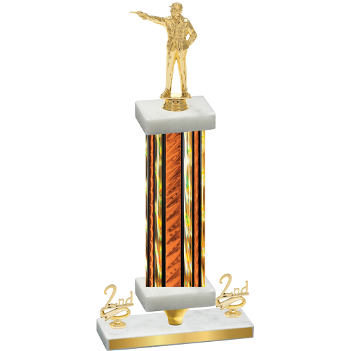 Premium Single Orange Glacier Second Place Shooter Trophy