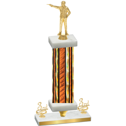 Premium Single Orange Glacier Third Place Shooter Trophy