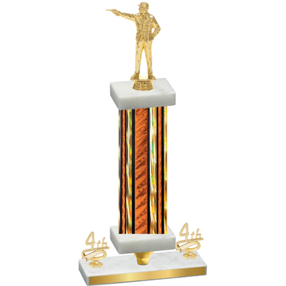 Premium Single Orange Glacier Fourth Place Shooter Trophy