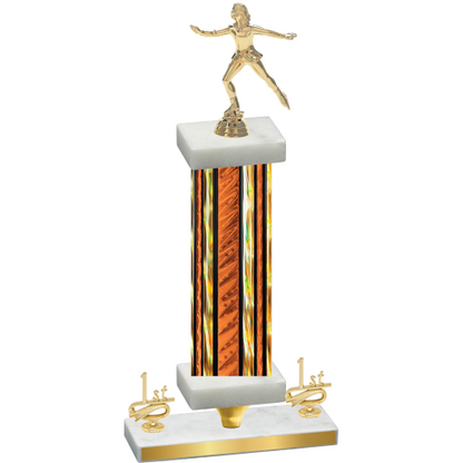 Premium Single Orange Glacier First Place Skater Trophy