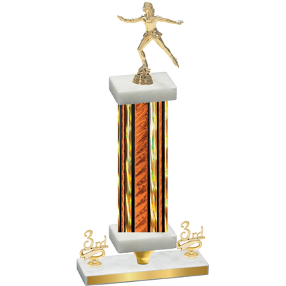 Premium Single Orange Glacier Third Place Skater Trophy