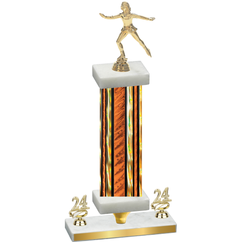 Premium Single Orange Glacier Year Skater Trophy