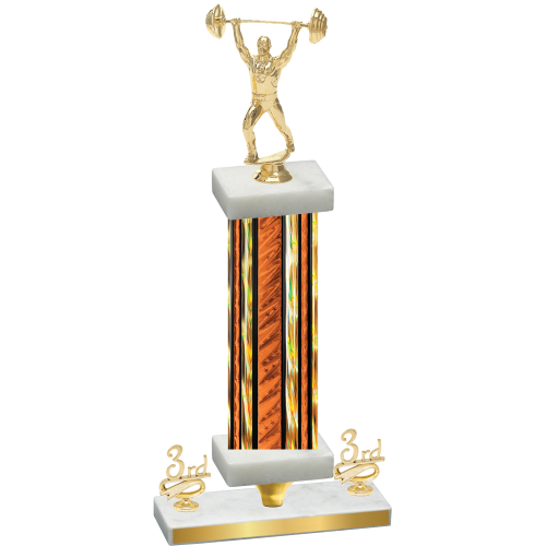 Premium Single Orange Glacier Third Place Weights Trophy