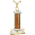 Premium Single Orange Glacier Fourth Place Weights Trophy