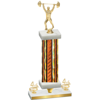 Premium Single Orange Glacier Fourth Place Weights Trophy