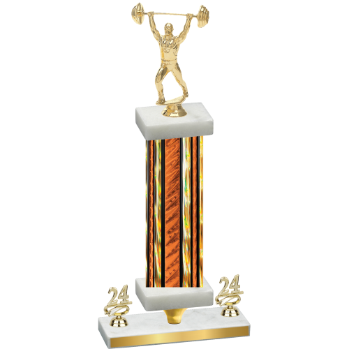 Premium Single Orange Glacier Year Weights Trophy