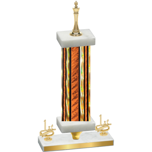 Premium Single Orange Glacier First Place Chess Trophy