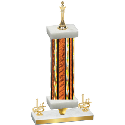 Premium Single Orange Glacier First Place Chess Trophy