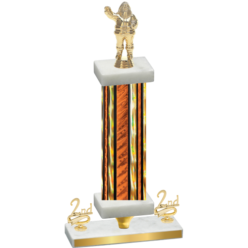 Premium Single Orange Glacier Second Place Holiday Trophy