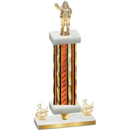 Premium Single Orange Glacier Third Place Holiday Trophy