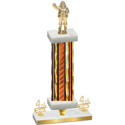 Premium Single Orange Glacier Fourth Place Holiday Trophy