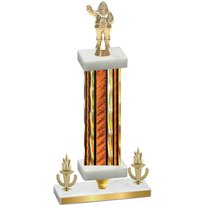 Premium Single Orange Glacier Victory Holiday Trophy