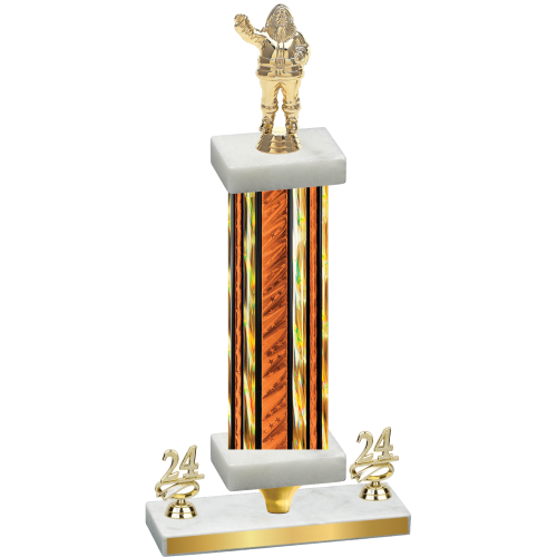 Premium Single Orange Glacier Year Holiday Trophy