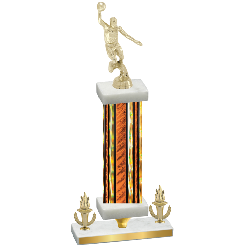 Premium Single Orange Glacier Victory Basketball Trophy