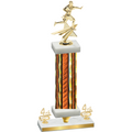 Premium Single Orange Glacier Fourth Place Flag Football Trophy