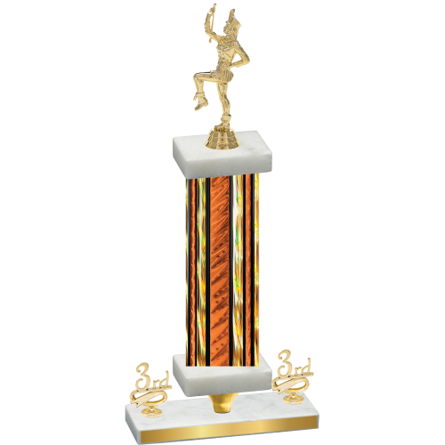 Premium Single Orange Glacier Third Place Majorette Trophy