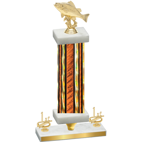Premium Single Orange Glacier First Place Fishing Trophy