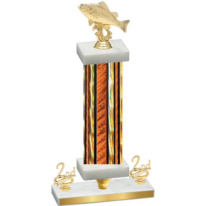 Premium Single Orange Glacier Second Place Fishing Trophy