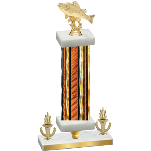 Premium Single Orange Glacier Victory Fishing Trophy