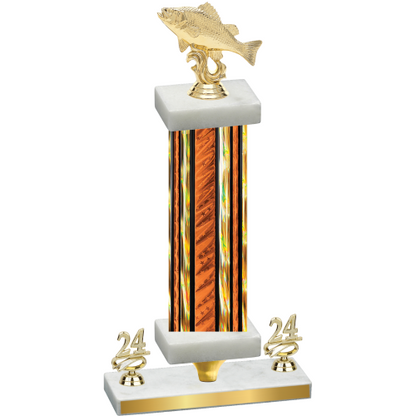 Premium Single Orange Glacier Year Fishing Trophy