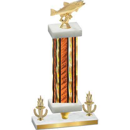 Premium Single Orange Glacier Victory Fishing Trophy