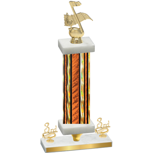 Premium Single Orange Glacier Third Place Music Trophy