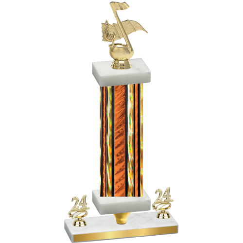 Premium Single Orange Glacier Year Music Trophy