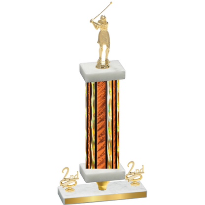 Premium Single Orange Glacier Second Place Golf Trophy