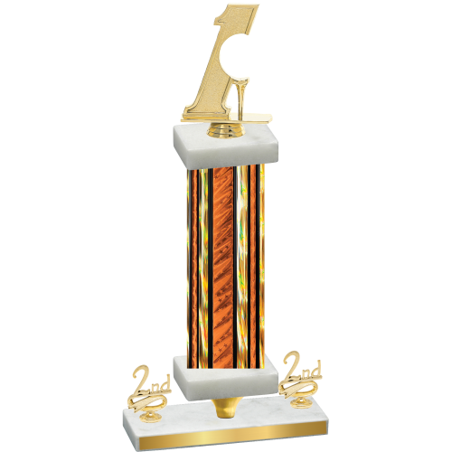 Premium Single Orange Glacier Second Place Golf Trophy