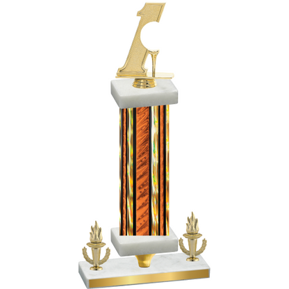 Premium Single Orange Glacier Victory Golf Trophy