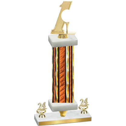 Premium Single Orange Glacier Year Golf Trophy