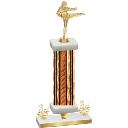 Premium Single Orange Glacier Third Place Karate Trophy