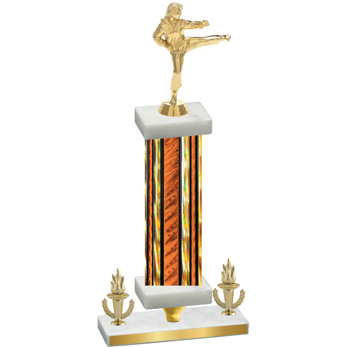 Premium Single Orange Glacier Victory Karate Trophy