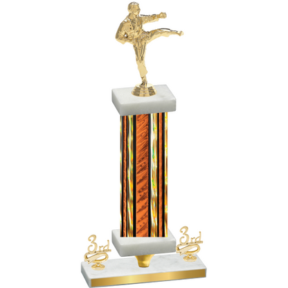 Premium Single Orange Glacier Third Place Karate Trophy