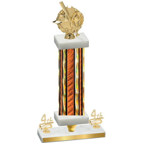 Premium Single Orange Glacier Fourth Place Baseball Trophy