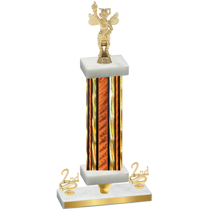 Premium Single Orange Glacier Second Place Academics Trophy