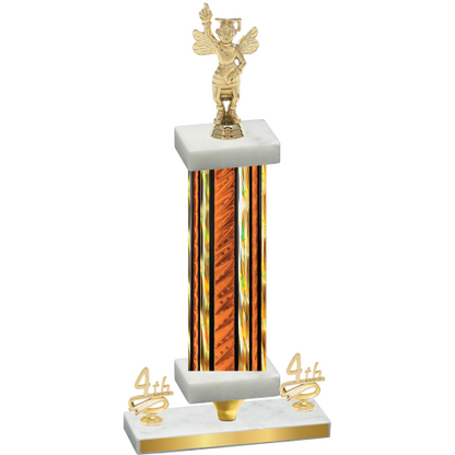 Premium Single Orange Glacier Fourth Place Academics Trophy