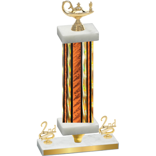 Premium Single Orange Glacier Second Place Academics Trophy