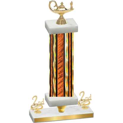 Premium Single Orange Glacier Second Place Academics Trophy
