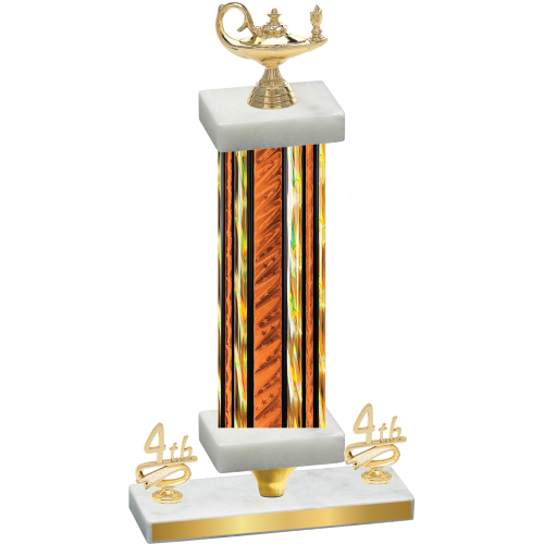 Premium Single Orange Glacier Fourth Place Academics Trophy