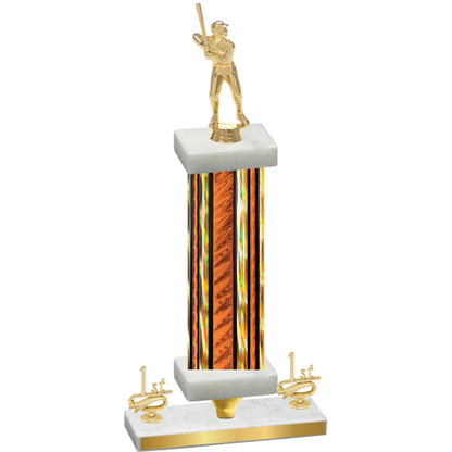 Premium Single Orange Glacier First Place Baseball Trophy