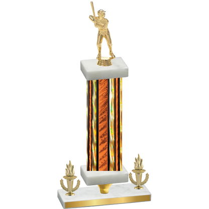 Premium Single Orange Glacier Victory Baseball Trophy