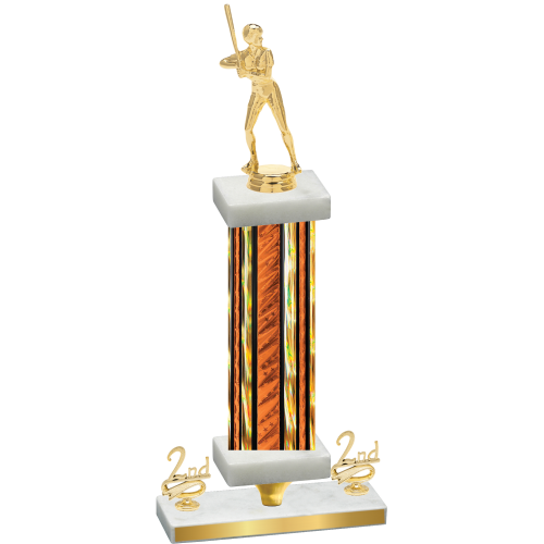 Premium Single Orange Glacier Second Place Softball Trophy
