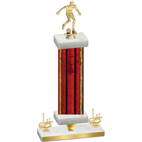 Premium Single Red Glacier First Place Soccer Trophy