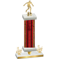 Premium Single Red Glacier Third Place Soccer Trophy
