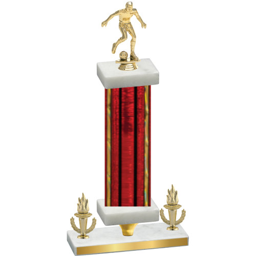 Premium Single Red Glacier Victory Soccer Trophy