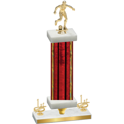 Premium Single Red Glacier First Place Soccer Trophy